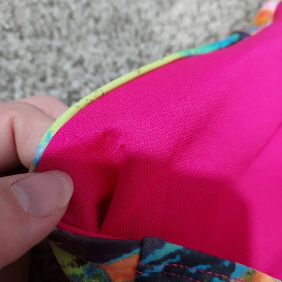 NWOT New York & Company Multicolored One Piece Tie Halter Swimsuit in Size XL - Picture 7 of 10